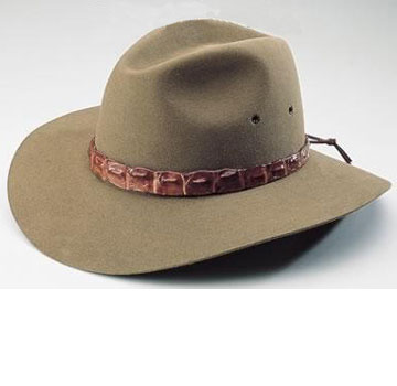 Coolabah Safari Hat with Genuine Farm Crocodile Skin Hat Band - Akubra 